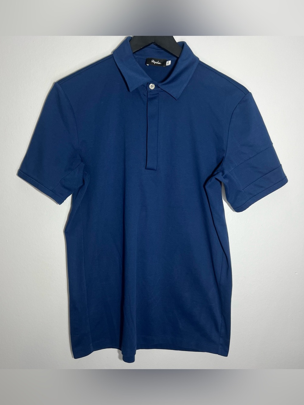 Rapha Cycling The Essential Polo Shirt Mens Medium Blue Bike Performance